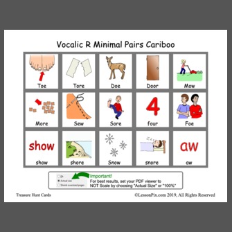 Vocalic R Minimal Pairs Cariboo